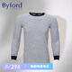 百富（BYFORD）男士圓領(lǐng)長(cháng)袖內衣條紋保暖內衣單件秋衣上衣MW7703 灰色 XL