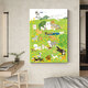 兒童房油畫(huà)卡通動(dòng)物掛畫(huà)純手繪玄關(guān)綠色肌理壁畫(huà)治愈系客廳裝飾畫(huà) 無(wú)框畫(huà)（店家推薦） 單幅 50*70cm
