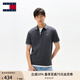 TOMMY JEANS【潮流鑲邊】25夏季男裝純棉珠地網(wǎng)眼商務(wù)翻領(lǐng)短袖T恤POLO20745 灰黑色PT2 L