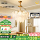 鹿家良品（LUUGAA）輕奢羽毛水晶燈客廳吊燈法式復古客廳燈大燈餐廳燈臥室燈中山燈具 【薦】12頭80cm三色光108W