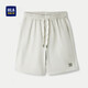 HLA海瀾之家休閑中褲男抽繩系帶刺繡彈力短褲男夏季