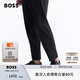 BOSS【七夕節(jié)禮物】男士25年春季新款徽標(biāo)點綴拋光皮革休閑板鞋 002-黑色 43
