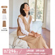 歐莎（OSA）春季連帽馬夾衛(wèi)衣半身裙三件套女2025年新款休閑運動套裝 卡其色 M