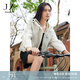 玖姿·安娜蔻休閑戶外山系運動風(fēng)工裝連帽短款風(fēng)衣女2025春季新款 米白 M