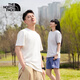北面（The North Face）短袖T恤情侶款戶外舒適透氣圓領(lǐng)小熊帳篷印花半袖上衣8EYN QLI/沙丘白 XL /180