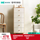 林氏家居現(xiàn)代北歐風(fēng)收納柜帶抽屜【原木色+白色】LS187E3-A五斗柜0.4米