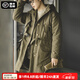 馬登工裝 美式復(fù)古M47派克服抓絨連帽軍大衣中長(zhǎng)款保暖厚棉服外套男冬 軍綠色 L