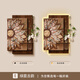 竹指法式風(fēng)水培綠植玄關(guān)裝飾畫復(fù)古入戶正對門掛畫中古走廊過道壁畫燈 E款-綠茵古韻 30*45cm(置物板12x12cm) UV精雕+水培花瓶+麻繩+雙面膠+置物板 鋼化水晶面（反光）