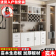 紅森集酒柜客廳餐邊柜一體靠墻柜子簡(jiǎn)約現代展示柜高柜酒吧柜可定制 卡其+白 長(cháng)200cm寬30高200