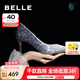 百麗（Belle）七夕禮物吉娜同款高跟鞋女商場款單鞋婚鞋BDAK3AQ5 【吉娜同款】暮光海藍(lán)-跟高8CM 38 (240mm)