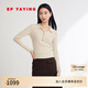 EP雅瑩女裝 牦牛絨polo領(lǐng)金屬扣針織衫 商場(chǎng)同款9913A 白色 M
