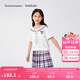 巴拉巴拉【庫洛米IP商場同款】女童套裝夏季兒童裝2025兩件套學(xué)院 白紫色調(diào)00317 130