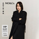MO&Co.【秦嵐同款】大衣綿羊毛毛呢外套墊肩長款附腰帶MBD4OVC002 黑色 S /160