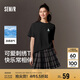 森馬（Semir）迪士尼短袖t恤女中長款寬松圓領(lǐng)上衣25夏涼感打底衫109325100025