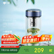 萬(wàn)象（WANXIANG）雙層弧形玻璃杯男女士帶濾網(wǎng)水杯灰藍(lán)色360ml便攜車載泡茶杯
