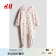 H&M童裝男嬰女嬰連體衣夏季舒柔連體睡衣拉鏈?zhǔn)?247999 粉色/泰迪熊 80cm 80/48