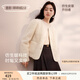 香影【咩咩絨】毛毛外套女短款2024秋冬新款毛絨皮毛一體仿生皮草 米色 S