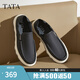 他她（TATA）一腳蹬商務(wù)休閑皮鞋男士真皮爸爸鞋2025春季新款OER01AM5 藍(lán)色 40
