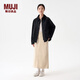 無印良品（MUJI）女式 不易沾水燈芯絨領(lǐng)夾克 女外套長袖工裝 外衣女裝 春季 黑色 S (155/80A)