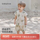 babylove寶寶背心套裝夏季純棉無袖t恤短褲兩件套竹節(jié)棉透氣外出夏裝