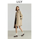 LILY敦煌系列2025秋新款女裝復古雅丹風(fēng)長(cháng)絨棉通勤卡其色風(fēng)衣外套 717卡其 M