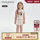 Teenie Weenie Kids小熊童裝25年夏新款女寶寶泡泡袖短袖印花連衣裙 燕麥色 110 cm