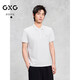 GXG男裝24年夏季領(lǐng)口撞色刺繡短袖Polo衫男短袖 白色 XL