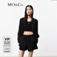 MO&Co.西裝春夏涼感三醋酸黑色中性墊肩輕薄寬松廓形外套通勤摩安珂 黑色 S 160