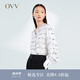 OVV重磅真絲 2023春夏新款女裝20MM彈力喬其緞印花長袖襯衫 米白花紋05 XS