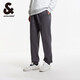 杰克·瓊斯（JACK&JONES） 秋季合體束腳褲字母鋼印裝飾休閑加絨衛褲針織褲長(cháng)褲22431D045
