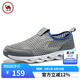 駱駝牌網(wǎng)鞋透氣套腳休閑慢跑舒適厚底網(wǎng)面男鞋W012303560深灰/寶藍(lán)38