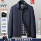 啄木鳥(niǎo)行政夾克男士外套春秋新款商務(wù)翻領(lǐng)易打理爸爸裝夾克領(lǐng)導干部男裝 藏青色 3XL /185(建議130-150斤)