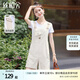 絲柏舍高腰連體褲2024夏裝新款女裝口袋設(shè)計(jì)學(xué)院風(fēng)減齡短褲