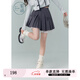 紫涵（ZIHAN）紫涵蝴蝶結高腰百褶裙女秋季甜美學(xué)院風(fēng)網(wǎng)紗A字半身短裙 深灰 L