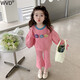 WVD大牌童裝女童秋裝2025新款衛衣套裝春秋季小童網(wǎng)紅童裝女寶寶兒童 玫紅色 90cm(身高85-90體重25斤左右 均碼