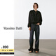 Massimo Dutti新季特惠2025女休閑簡(jiǎn)約亞麻混紡格紋飛行員夾克外套06755101 黑色 M (CN 170/92A)