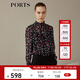 PORTS寶姿 新品女裝復(fù)古小立領(lǐng)長(zhǎng)袖襯衫LN9B010JPS019 黑色印花 XL (10)