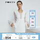 PORTS寶姿商場同款新品女裝三醋纖拼接領高腰連衣裙LL8D139NWB011 奶白色 M (6)
