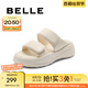 百麗（Belle）周雨彤同款棉花糖膨膨一字拖女外穿拖鞋B2U1DBT4 【周雨彤同款】奶油雪頂 36 (230mm)