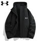 安德瑪（Under Armour）新款戶(hù)外沖鋒衣情侶外套三合一可拆卸防風(fēng)防水登山服男夾克外套 黑色【外套+內膽】【男女同款】 L 【120-140斤】
