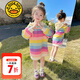 G.DUCKKIDS小黃鴨童裝女童連衣裙秋裝2025新款兒童裙子洋氣小女孩連帽衛(wèi)衣裙 花色 80 7-11月(建議寶寶75-85cm)cm