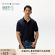 TOMMY HILFIGER【透氣舒適】夏季男裝珠地網(wǎng)眼商務(wù)休閑純色翻領(lǐng)短袖T恤POLOJA572 【經(jīng)典百搭】藏青色FAP M （推薦：135-150斤）