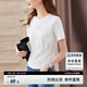 尚都比拉簡(jiǎn)約百搭不過時(shí)基礎(chǔ)款金屬裝飾圓領(lǐng)短袖t恤女 白色 L