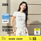 森馬（Semir）涼感T|短袖T恤女短款小狗夏2025小心機(jī)修身正肩上衣109325100020