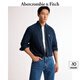 ABERCROMBIE & FITCH男裝春秋經(jīng)典小麋鹿美式復(fù)古通勤牛仔布襯衫KI125-4040 深色 S (175/92A)