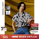 朗姿法式復古夏季薄襯衣新款氣質(zhì)高級感港風(fēng)短袖襯衫上衣女 黑色 L