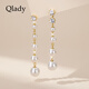 Qlady長(zhǎng)款仿珍珠耳飾銀針耳釘女流蘇獨(dú)特耳環(huán)2025新款高級(jí)感氣質(zhì)耳墜女 金色