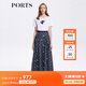 PORTS寶姿女裝春夏復(fù)古“鏡夢(mèng)薔薇”印花半身裙LM8S043MPP049 丈青印花-1 M (6)