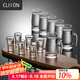 CLITON白酒杯分酒器100ml酒具套裝一口小酒杯子彈杯刻度酒壺酒盅6壺6杯
