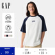 GAP男女裝2025春季新款棉質(zhì)印花logo撞色插肩袖短袖T恤上衣725618